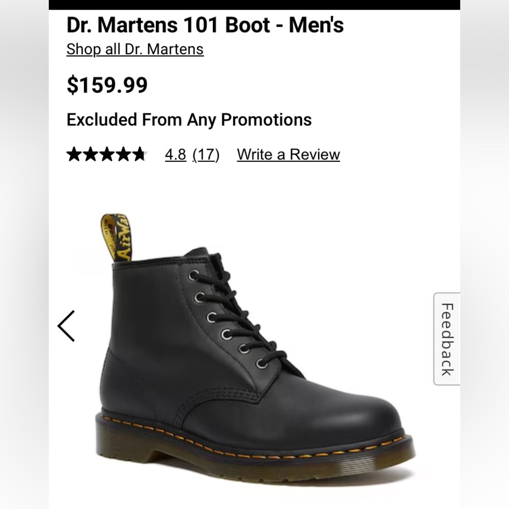 Men’s Dr Martens Awley boots size 12M